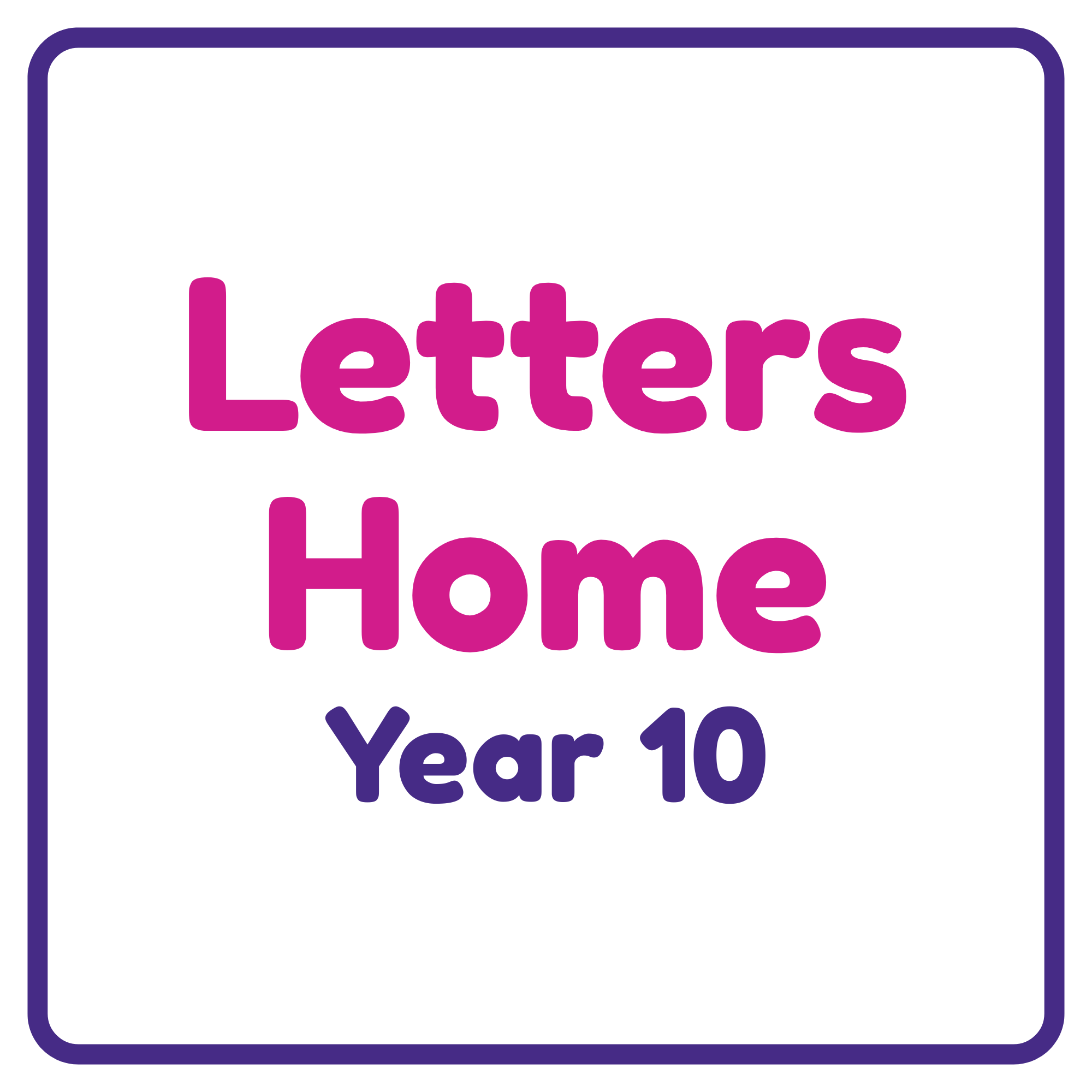 Letters Home Year 10