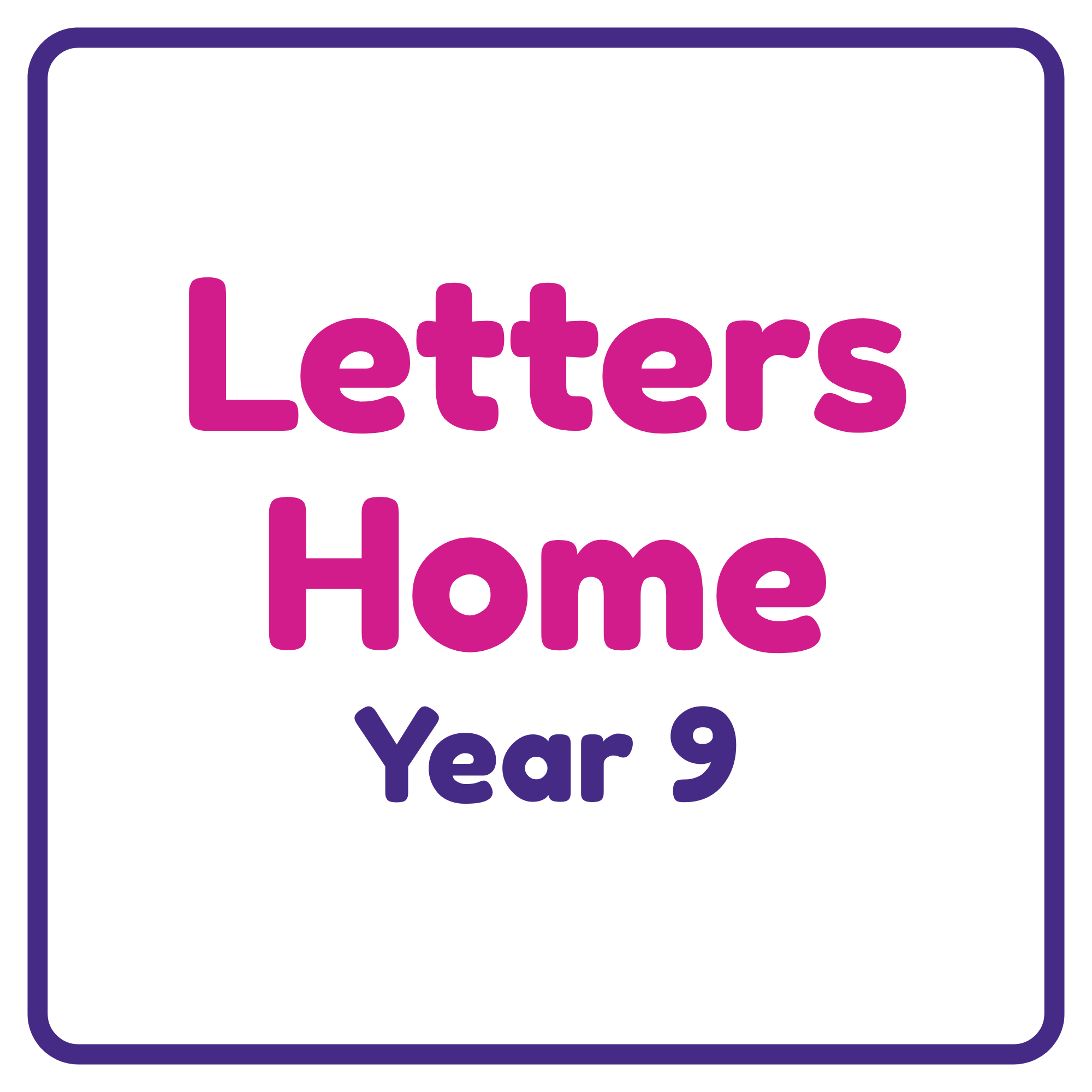 Letters Home Year 9